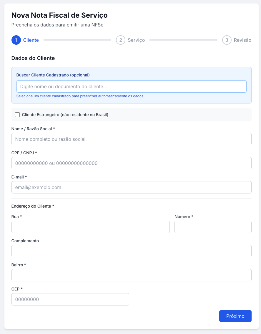 Exemplo de tela do NfeGyn